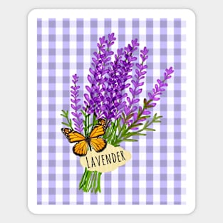 Lavender and Gingham Magnet